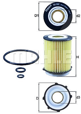 MAHLE ORIGINAL Ölfilter OX 982D Motorölfilter,Filter für Öl MERCEDES-BENZ,INFINITI,C-Klasse Limousine (W204),C-Klasse T-modell (S204)