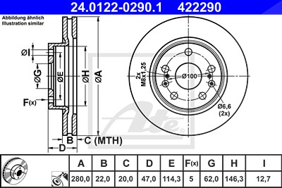 ATE Bremsscheibe 24.0122-0290.1 Bremsscheiben,Scheibenbremsen SUZUKI,VITARA (LY),SX4 S-Cross (JY)