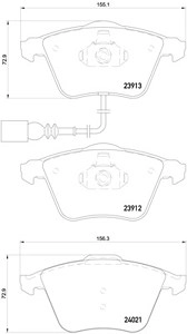 BREMBO Bremsbelagsatz P 85 129 Bremsbeläge,Bremsklötze VW,AUDI,SEAT,GOLF VI (5K1),SCIROCCO (137, 138),Golf VI Cabrio (517),A3 Schrägheck (8P1)