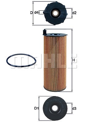 MAHLE ORIGINAL Ölfilter OX 196/1D1 Motorölfilter,Filter für Öl LAND ROVER,Range Rover Sport (L320),Range Rover III (L322)