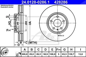 ATE Bremsscheibe 24.0128-0286.1 Bremsscheiben,Scheibenbremsen FORD,Mondeo V Kombi (CF),Mondeo V Schrägheck (CE),Mondeo V Limousine (CD)