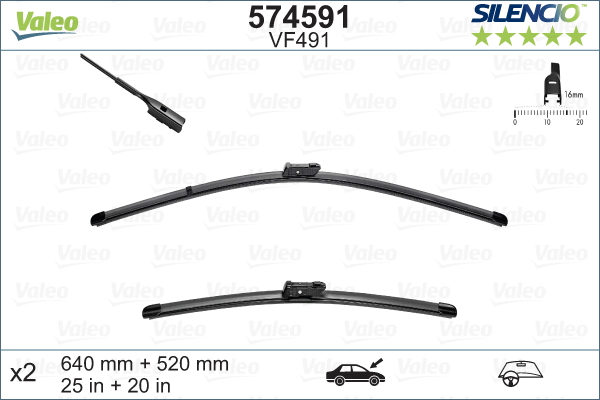 VALEO Scheibenwischer 574591 Wischblatt,Wischerblätter AUDI,A6 Avant (4G5, 4GD, C7),A6 Limousine (4G2, 4GC, C7),A7 Sportback (4GA, 4GF)