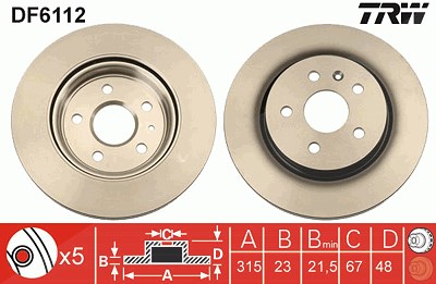 TRW Bremsscheibe DF6112 Bremsscheiben,Scheibenbremsen OPEL,SAAB,VAUXHALL,INSIGNIA Caravan,INSIGNIA,INSIGNIA Stufenheck,INSIGNIA A Country Tourer (G09)