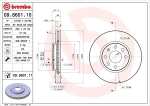 BREMBO Bremsscheibe 09.8601.11 Bremsscheiben,Scheibenbremsen OPEL,CHEVROLET,VAUXHALL,Corsa C Schrägheck (X01),Meriva A (X03),Tigra TwinTop (X04)