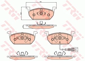 TRW Bremsbelagsatz GDB2080 Bremsbeläge,Bremsklötze VW,AUDI,SKODA,Golf VII Schrägheck (5G1, BQ1, BE1, BE2),Golf VII Variant (BA5, BV5)