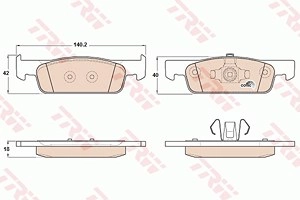 TRW Bremsbelagsatz GDB2016 Bremsbeläge,Bremsklötze RENAULT,DACIA,SMART,Clio IV Schrägheck (BH_),Twingo III Schrägheck (BCM_),CLIO IV Kasten