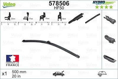 VALEO Scheibenwischer 578506 Wischblatt,Wischerblätter VW,AUDI,MERCEDES-BENZ,TIGUAN (5N_),T-Roc (A11),T-Roc Cabrio (AC7),A4 Avant (8K5, B8),Q5 (8RB)