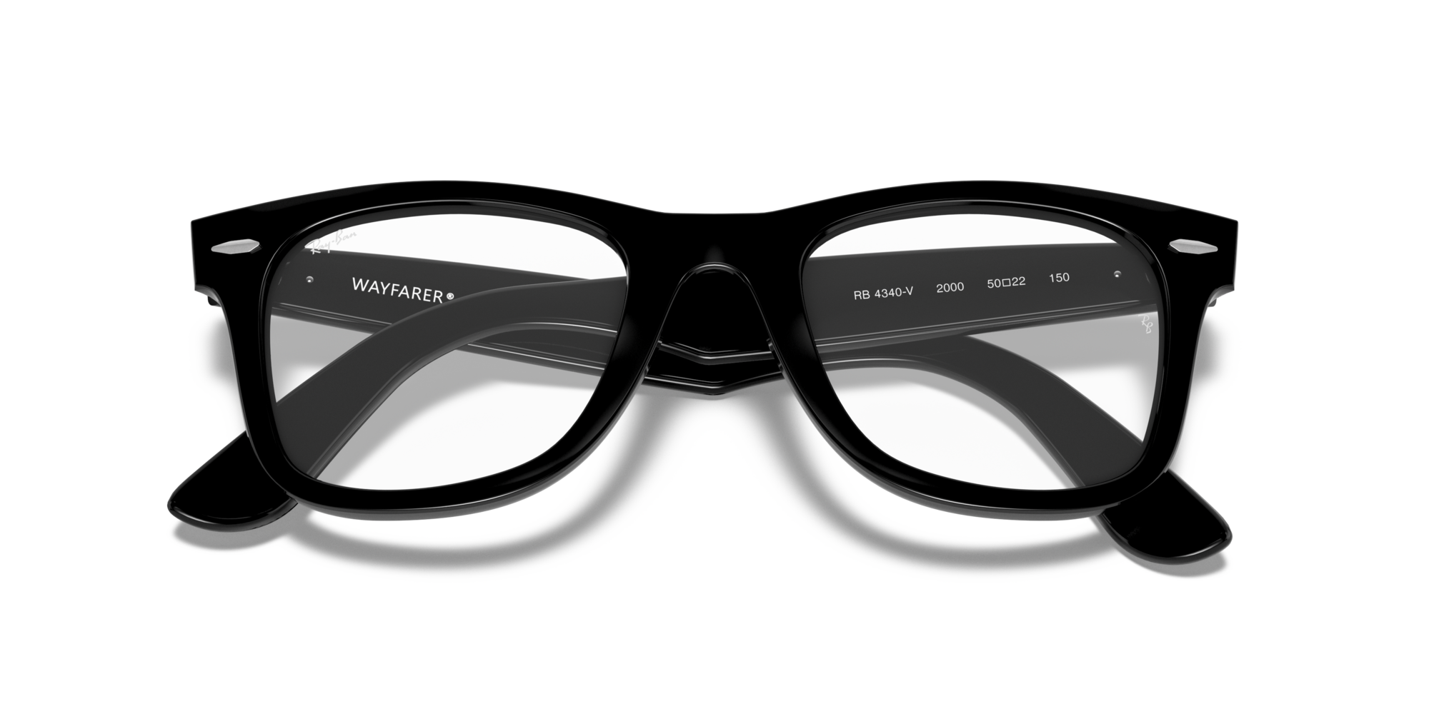 Ray-Ban Wayfarer RX 4340V 2000, inkl. Gläser, Quadratische Brille, Unisex