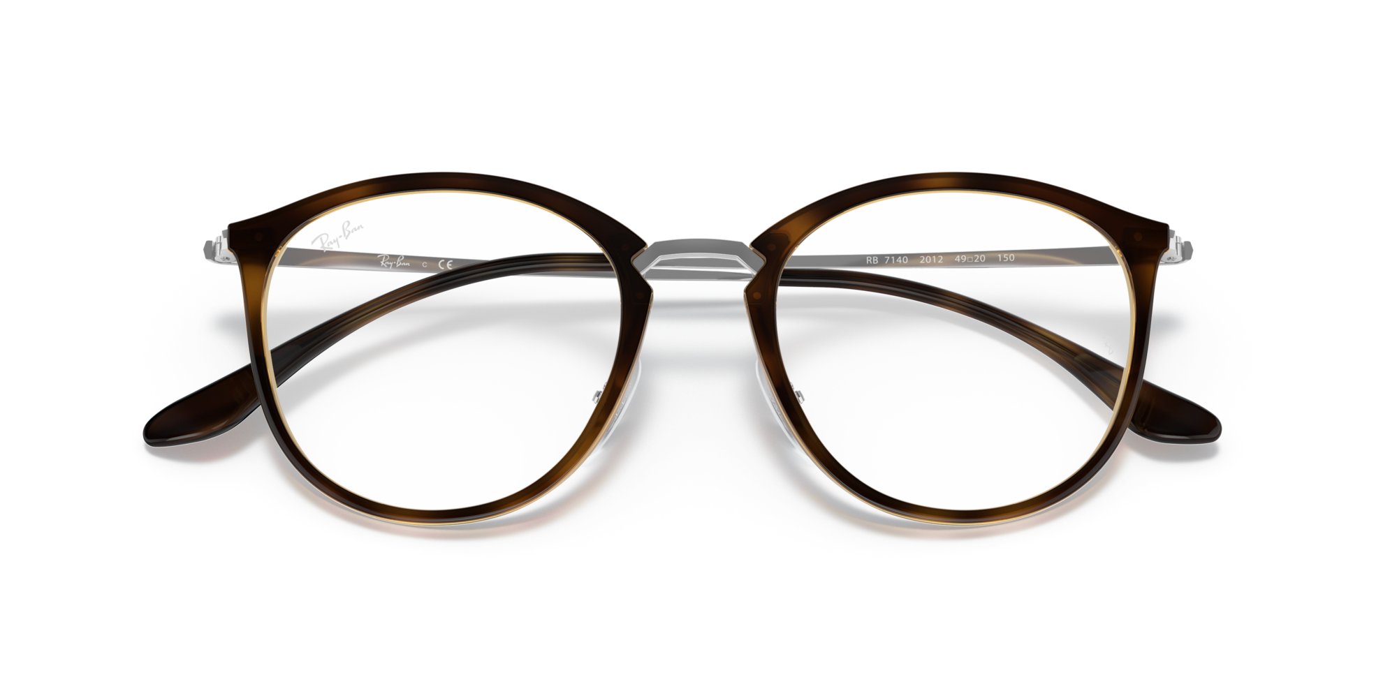 Ray-Ban RX 7140 2012 large, inkl. Gläser, Runde Brille, Unisex