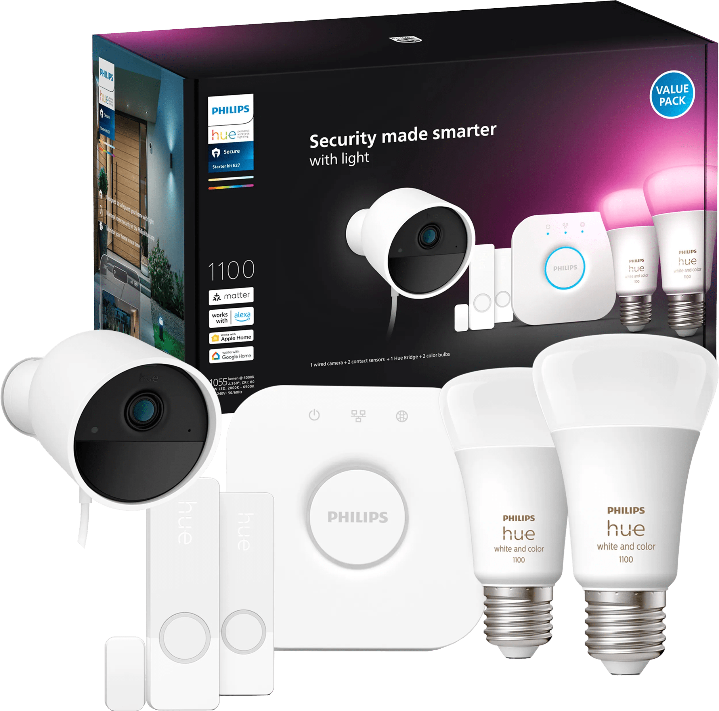 Philips Hue Secure Starterkit - White & Color - E27