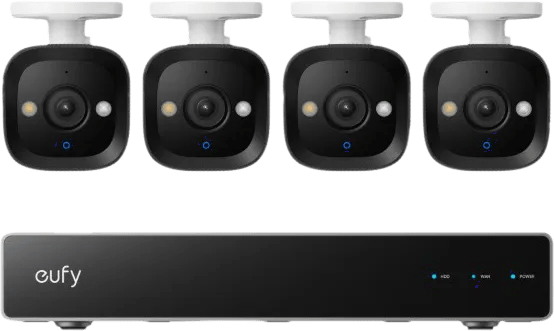 eufy PoE Sicherheitssystem + Netzwerkvideorecorder + E40 4er-Pack