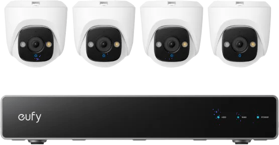 eufy PoE Sicherheitssystem + Netzwerkvideorecorder + E41 4er-Pack