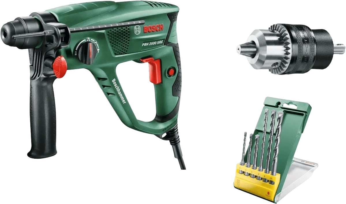 Bosch PBH 2500 SRE + 6-teiliges SDS-Plus Bohrerset