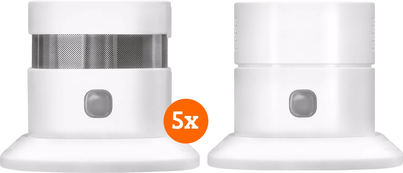 KlikAanKlikUit ZSDR-850 Rauchmelder (3 Jahre) 5er-Pack + Kohlenmonoxidmelder