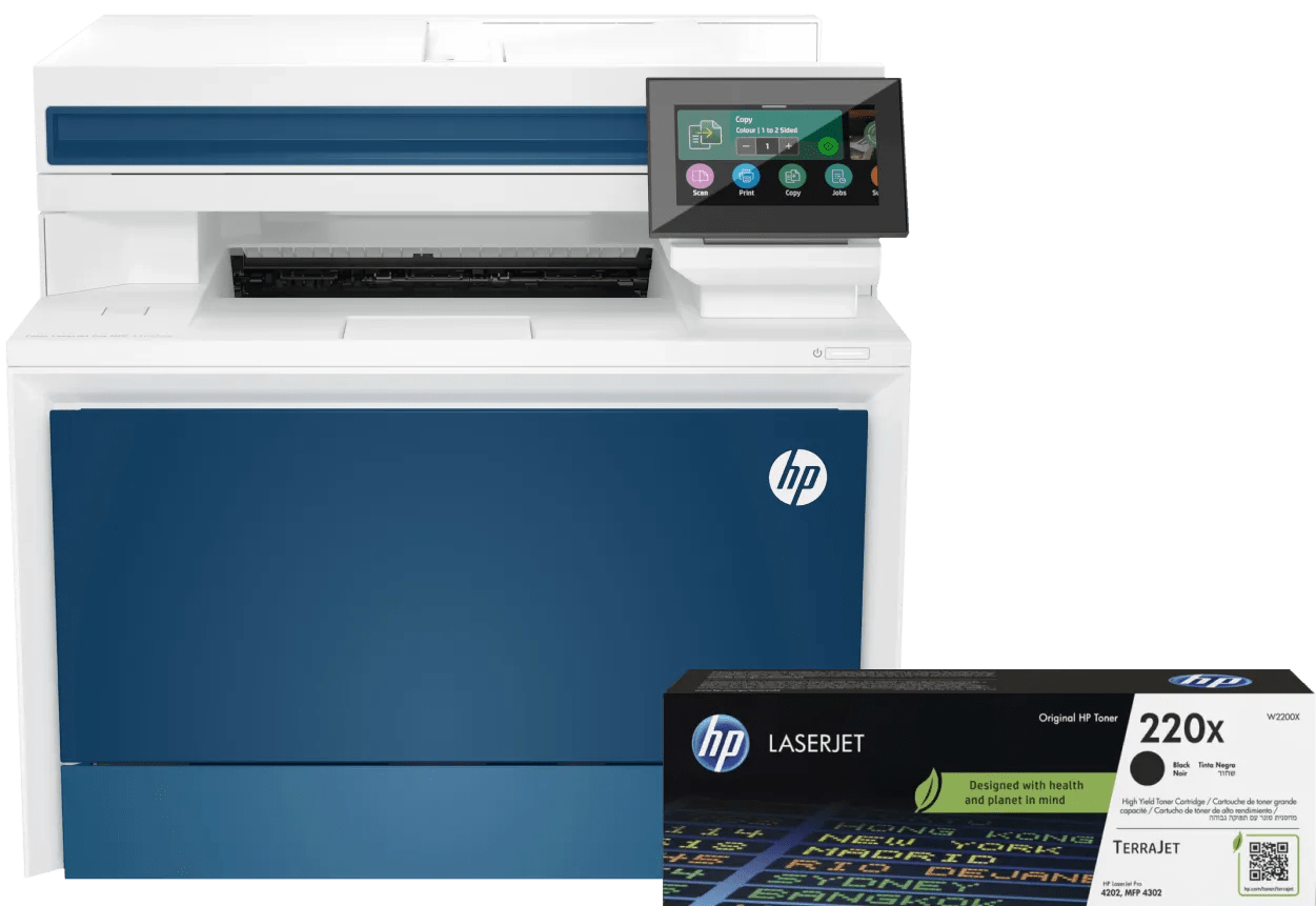 HP Color LaserJet Pro MFP 4302dw + 1 zusätzlicher schwarzer XL-Toner
