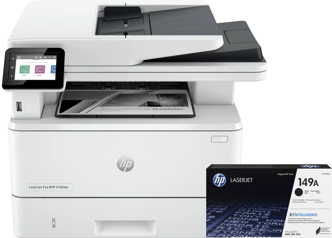 HP LaserJet Pro MFP 4102dw + 1 zusätzlicher schwarzer Toner