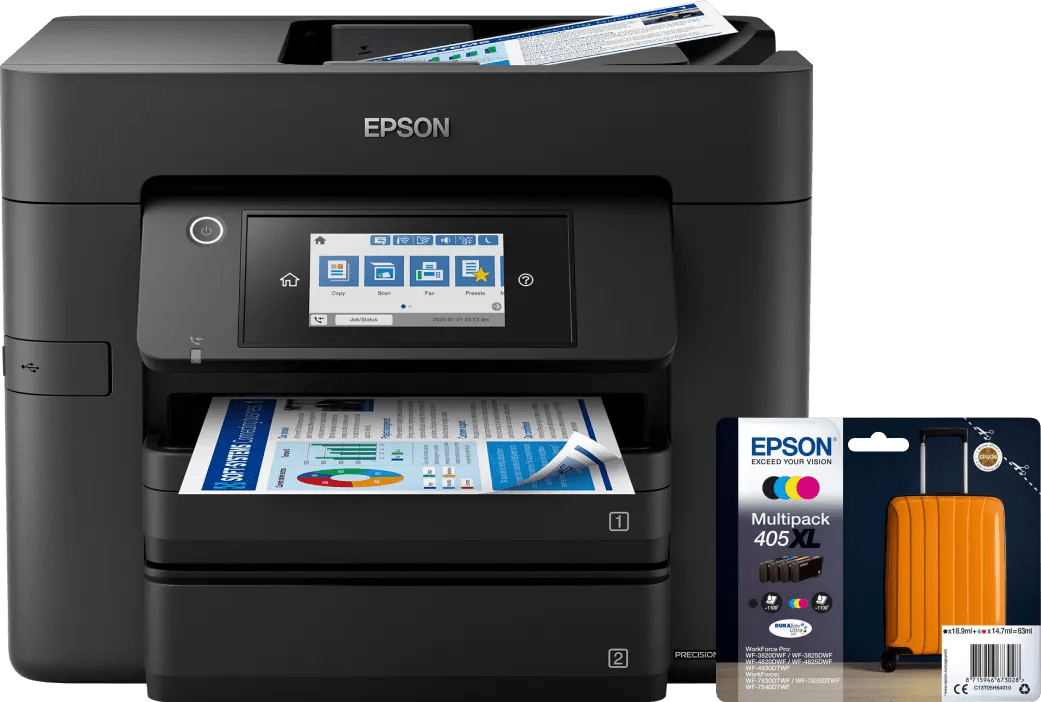 Epson WorkForce WF-4830DTWF + 1 Satz Reservepatronen XL