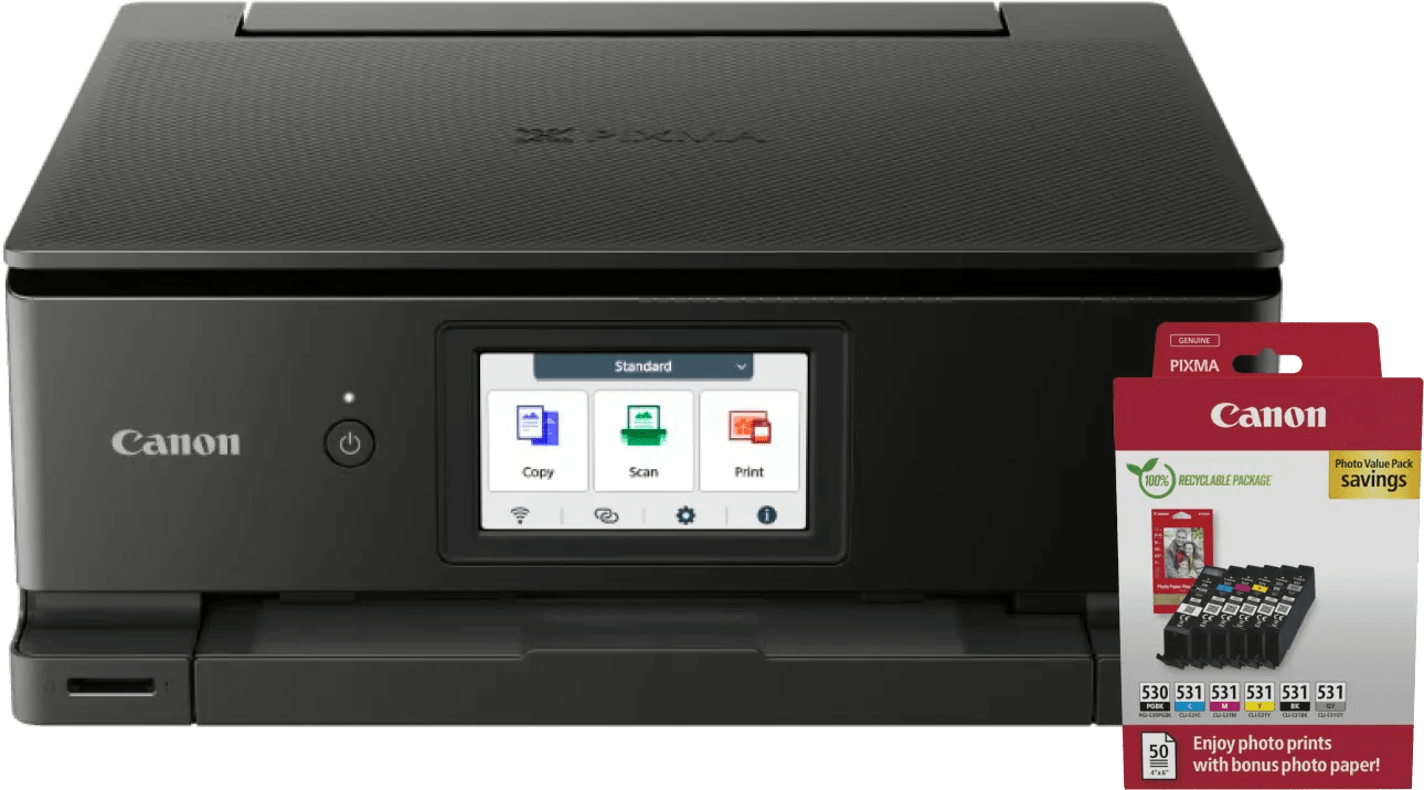 Canon PIXMA TS8750 + 1 Patronen-Ersatzset + Fotopapier