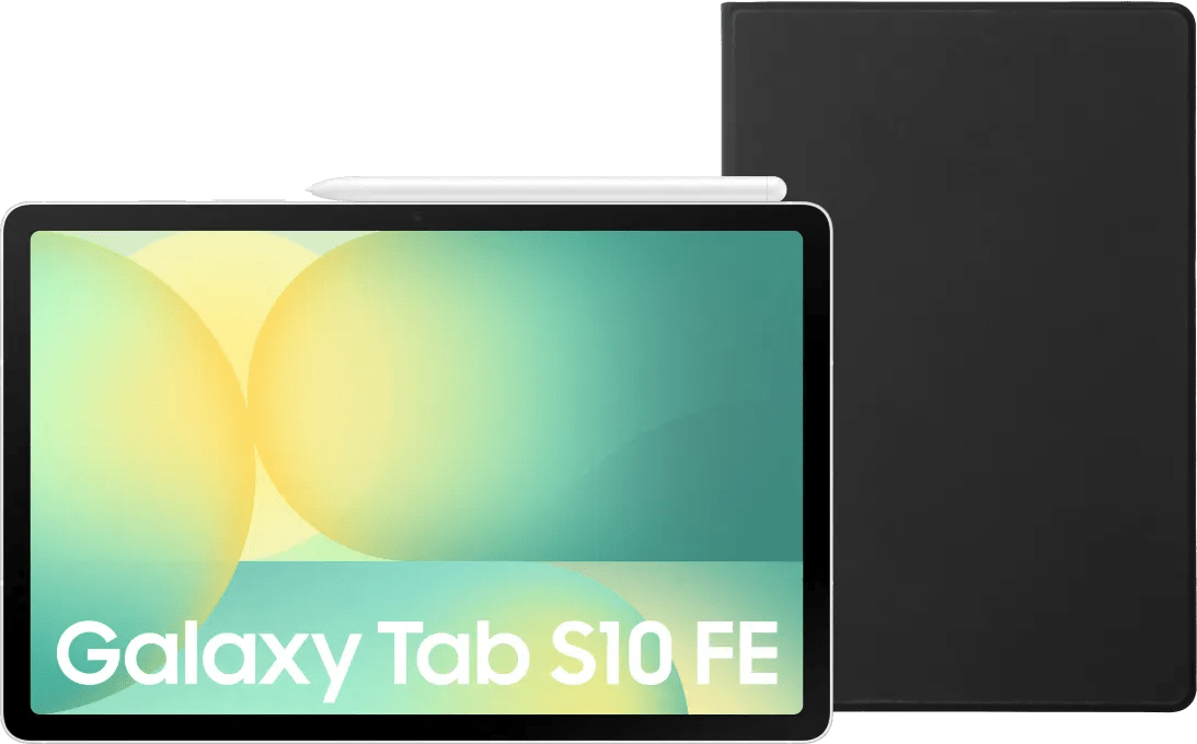 Samsung Galaxy Tab S10 FE 10,9 Zoll 128GB Wi-Fi Silber + BlueBuilt Book Case Schwarz