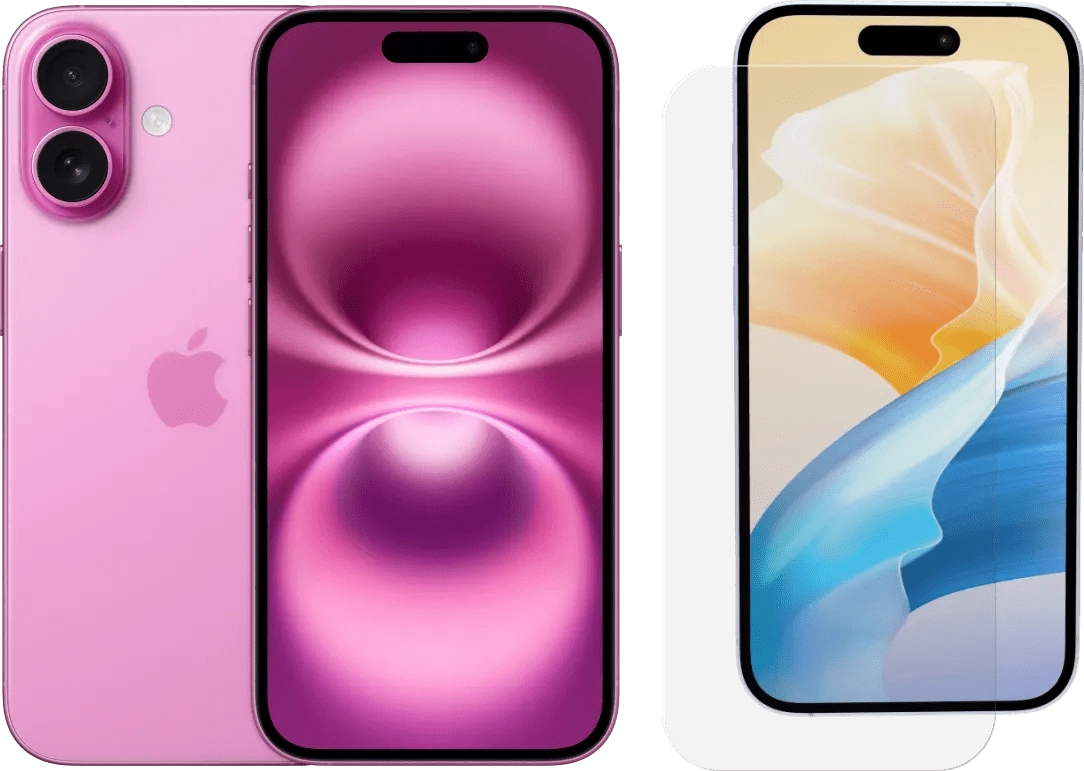 Apple iPhone 16 128GB Rosa + BlueBuilt Panzerglas