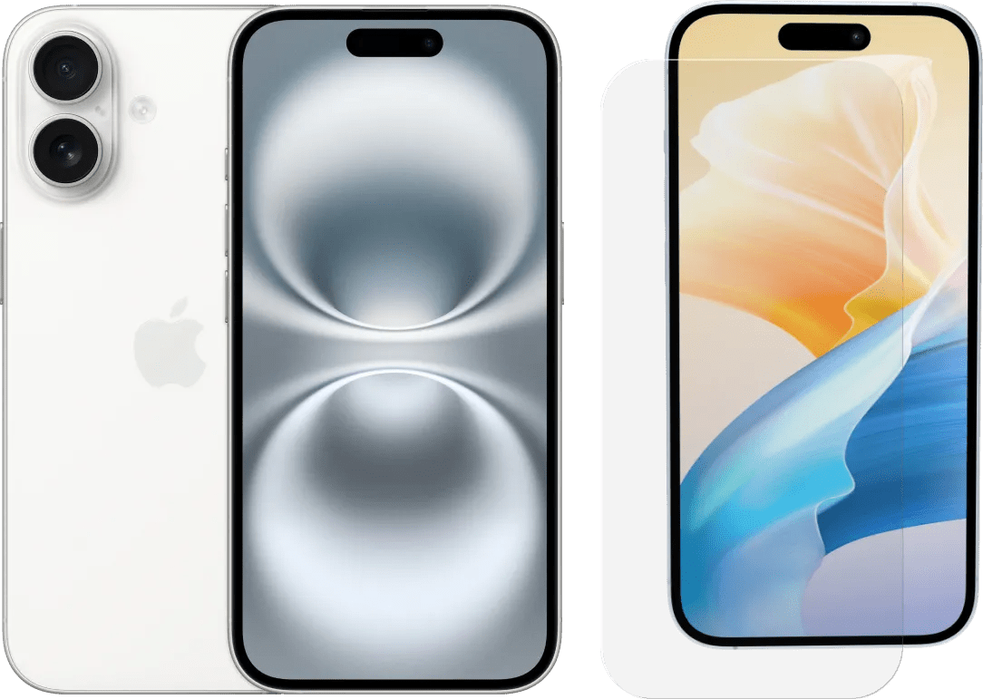 Apple iPhone 16 128GB Weiß + BlueBuilt Panzerglas