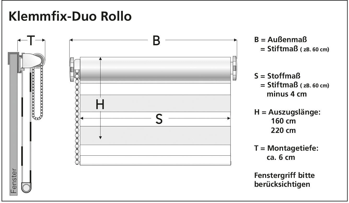 Klemmfix Duo-Rollo mini dreifarbig