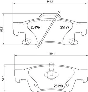 BREMBO Bremsbelagsatz P 37 016 Bremsbeläge,Bremsklötze JEEP,DODGE,GRAND CHEROKEE IV (WK, WK2),Durango (WD)