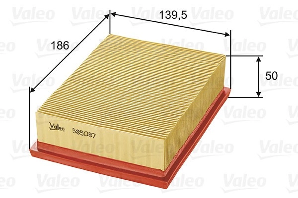 VALEO Luftfilter 585087 Motorluftfilter,Filter für Luft VW,SEAT,Lupo (6X1, 6E1),POLO (6N2),Caddy II Kastenwagen (9K9A),Polo Variant (6V5)