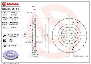 BREMBO Bremsscheibe 09.8403.11 Bremsscheiben,Scheibenbremsen SEAT,Leon Schrägheck (1M1)