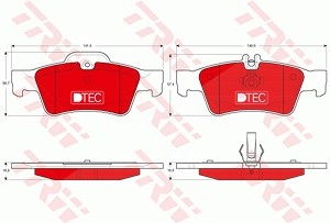 TRW Bremsbelagsatz GDB1546DTE Bremsbeläge,Bremsklötze MERCEDES-BENZ,OPEL,TOYOTA,E-Klasse Limousine (W211),E-Klasse T-modell (S211)