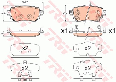 TRW Bremsbelagsatz GDB3617 Bremsbeläge,Bremsklötze RENAULT,NISSAN,Kadjar (HA_, HL_),Qashqai II (J11, J11_),X-TRAIL (T32)