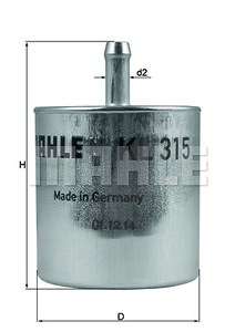 MAHLE ORIGINAL Kraftstofffilter KL 315 Leitungsfilter,Spritfilter