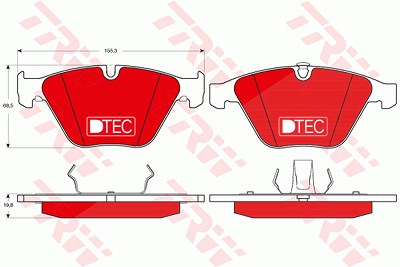 TRW Bremsbelagsatz GDB1498DTE Bremsbeläge,Bremsklötze BMW,3 Touring (E91),3 Limousine (E90),5 Limousine (E60),5 Touring (E61),3 Coupe (E92),X1 (E84)