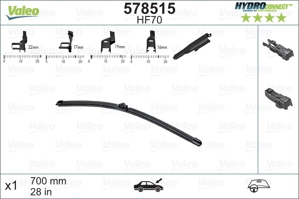 VALEO Scheibenwischer 578515 Wischblatt,Wischerblätter VW,MERCEDES-BENZ,OPEL,TOURAN (1T1, 1T2),GOLF PLUS (5M1, 521),SHARAN (7M8, 7M9, 7M6)