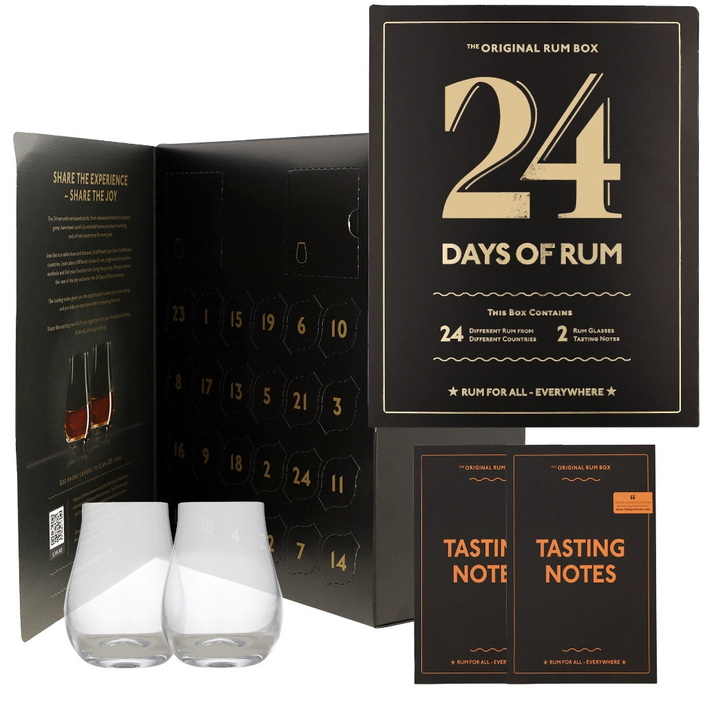 Rum Calendar 24 Days Of Rum Black Edition + 2 Gläser 0.48 cl