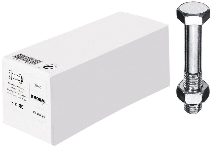 Sechskantschraube DIN 601 M10x 60 Mu zn E-NORMpro 100 Stück