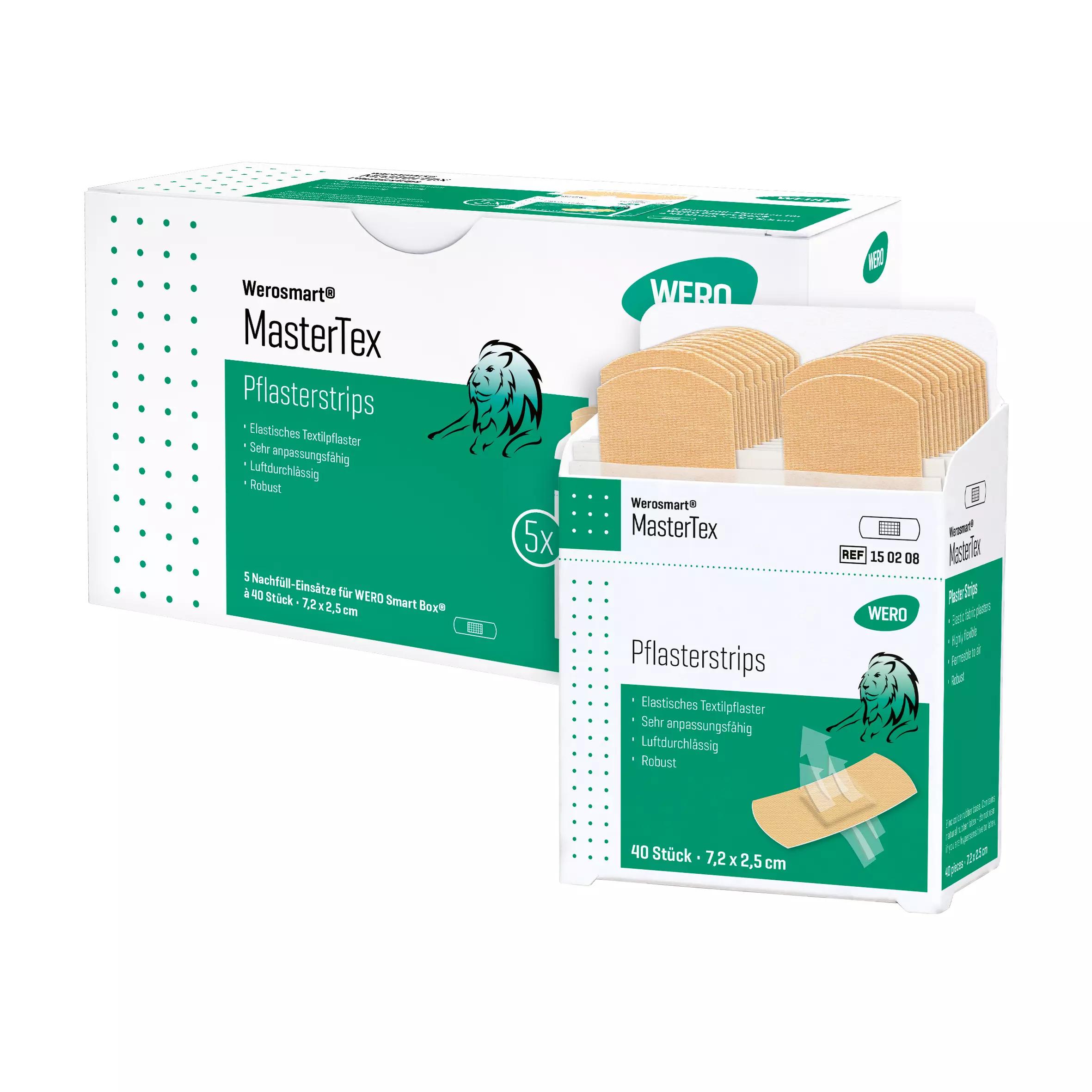Werosmart® MasterTex Pflasterspender-Einsätze Pflasterstrips - 7,2 cm, 5 Einsätze