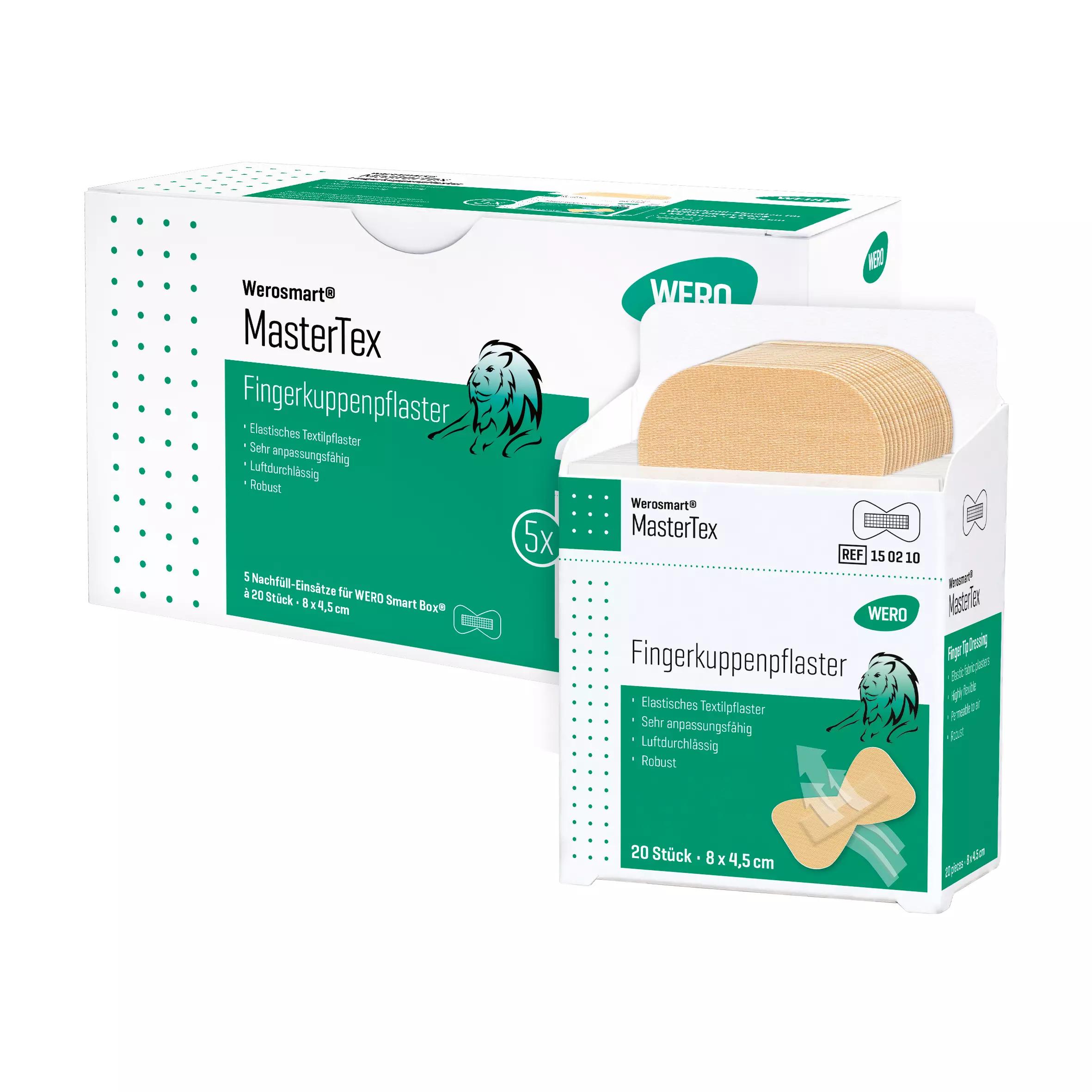 Werosmart® MasterTex Pflasterspender-Einsätze Fingerkuppenpflaster - 8 cm, 5 Einsätze