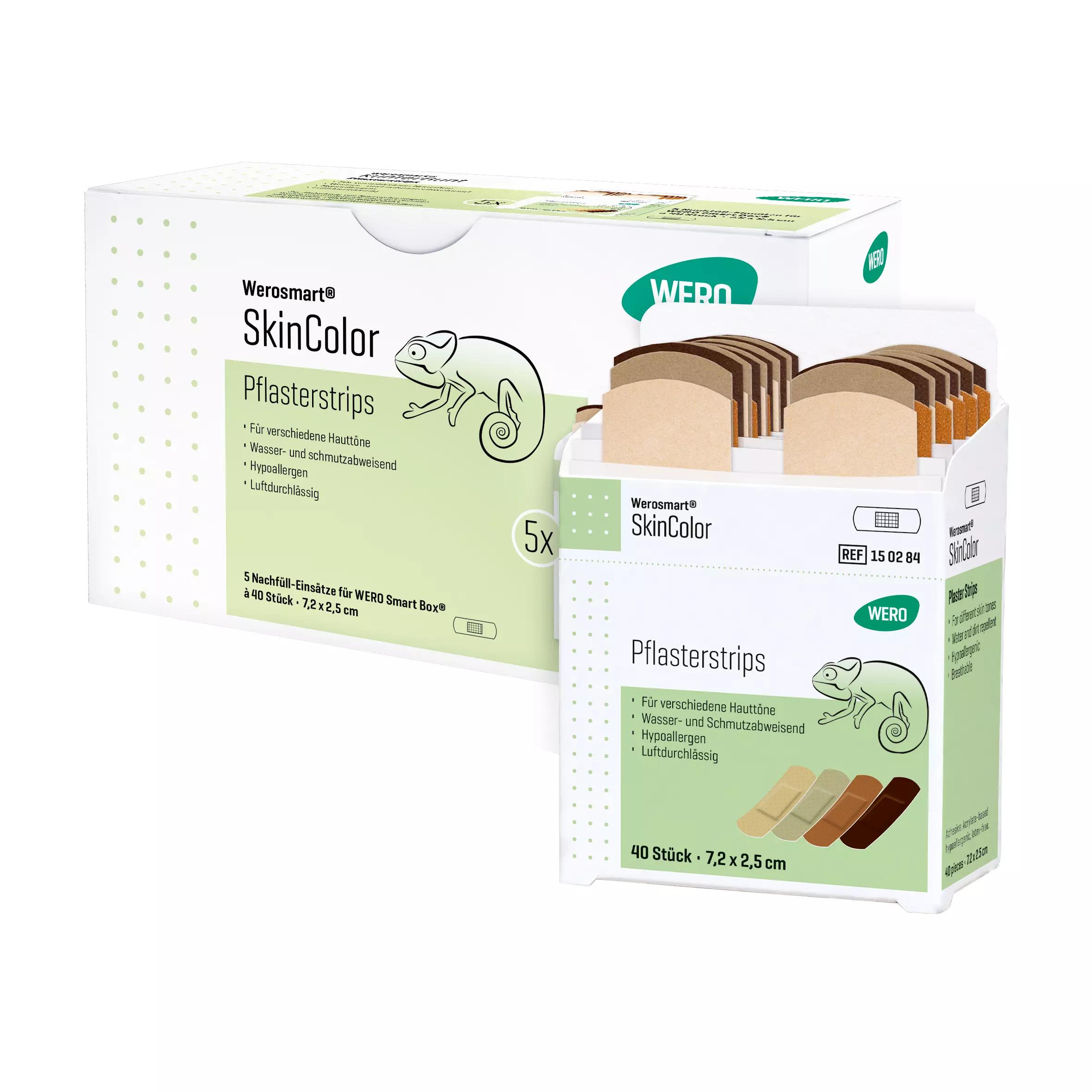Werosmart® SkinColor Pflasterspender-Einsätze Pflasterstrips - 5 Einsätze