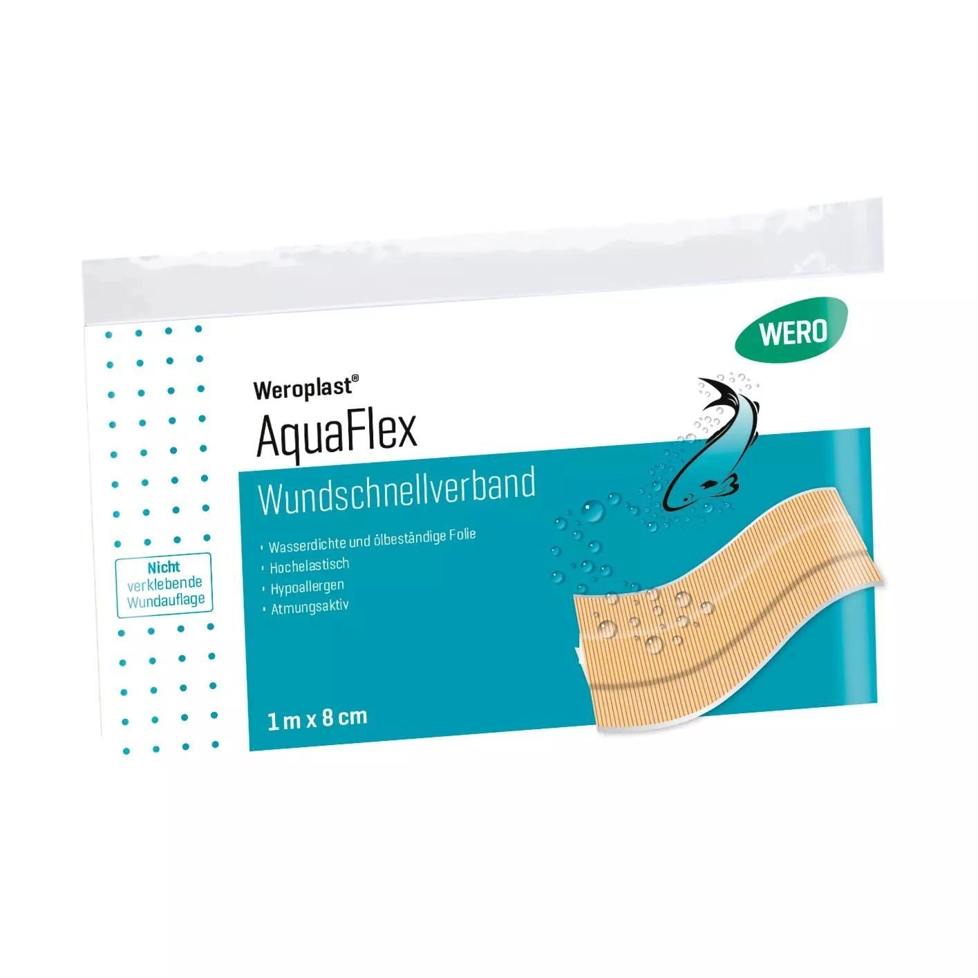 Wundschnellverband Weroplast® AquaFlex - 8 cm, 1 m