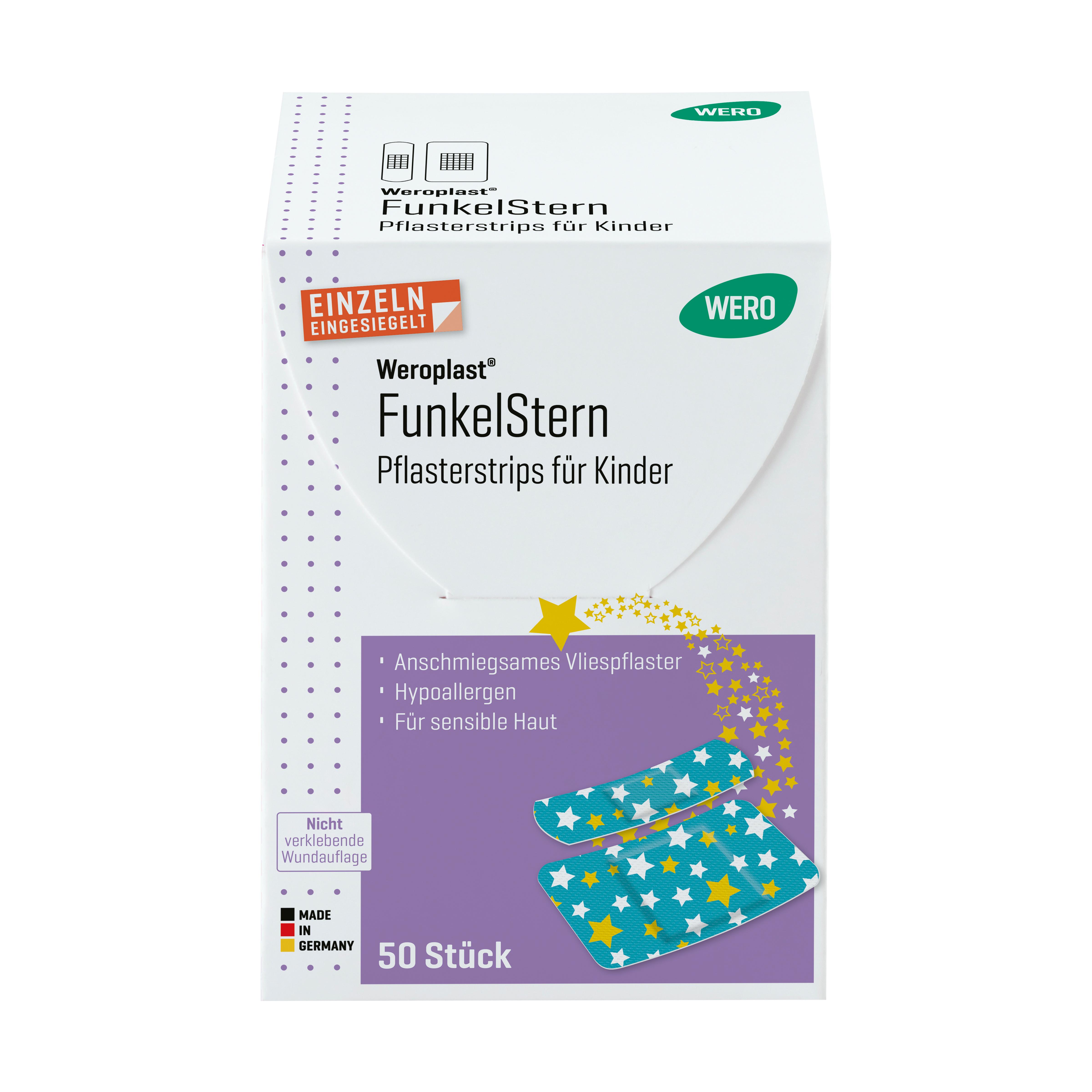 Pflasterstrips Weroplast® FunkelStern für Kinder, 50 Stk