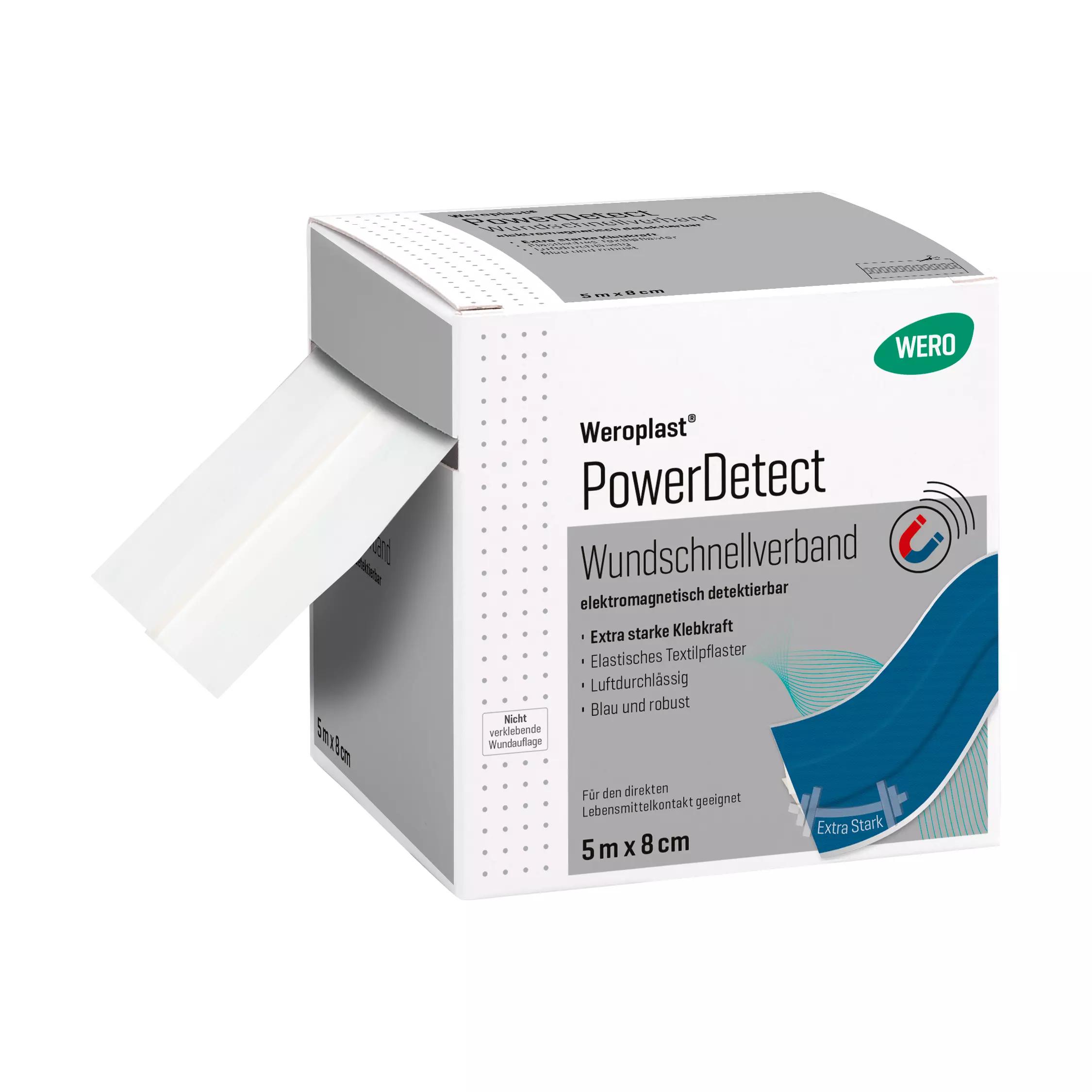 Wundschnellverband Weroplast® PowerDetect - 8 cm, 5 m