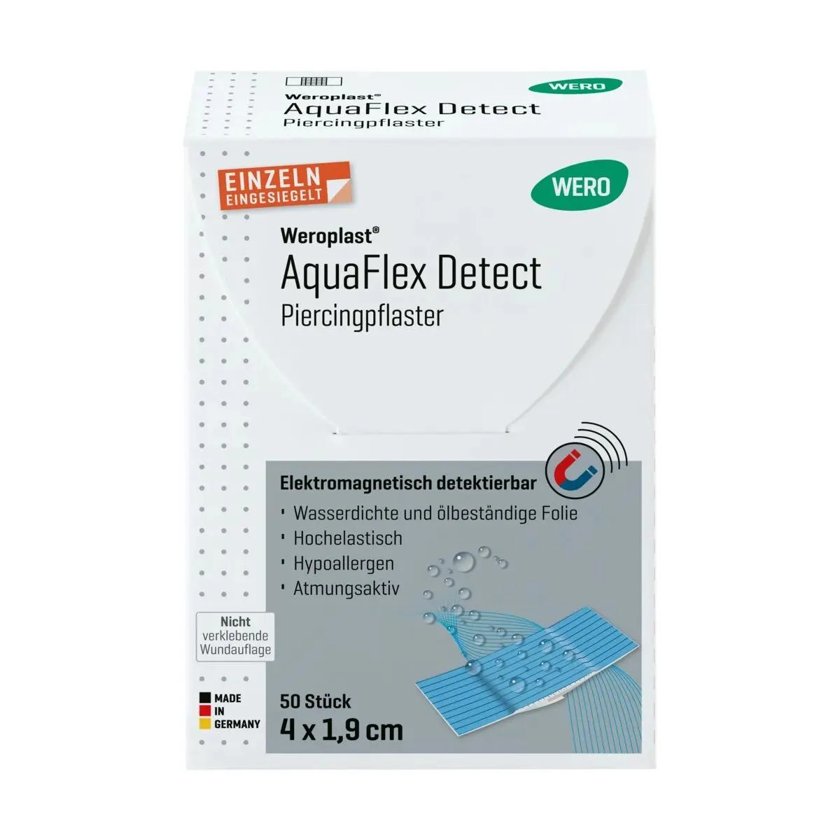 Piercing-Pflaster Weroplast® AquaFlex Detect