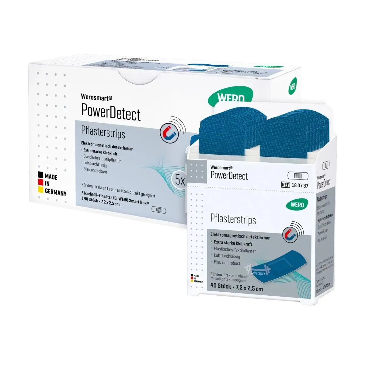 Werosmart® PowerDetect Pflasterspender-Einsätze Pflasterstrips - 7,2 cm, 5 Einsätze