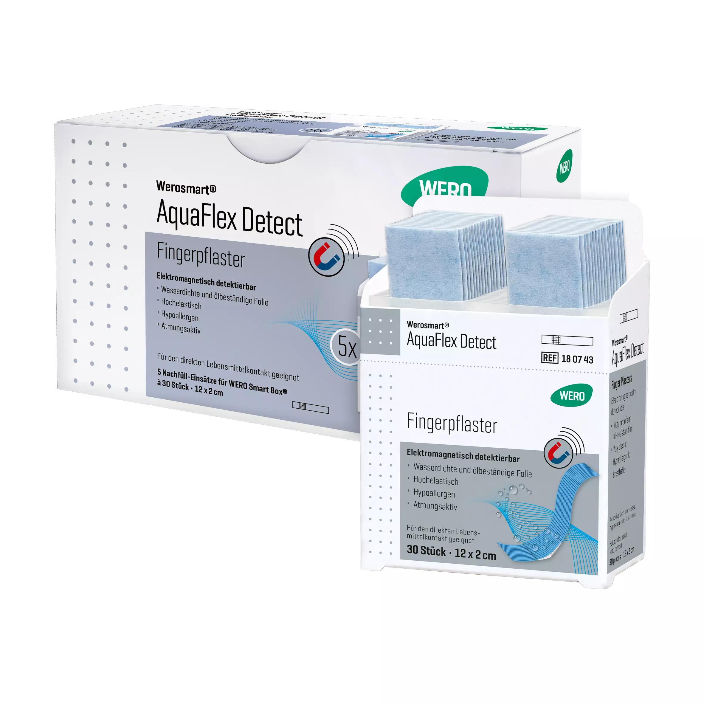 Werosmart® AquaFlex Detect Pflasterspender-Einsätze Fingerpflaster - 12 cm, 5 Einsätze