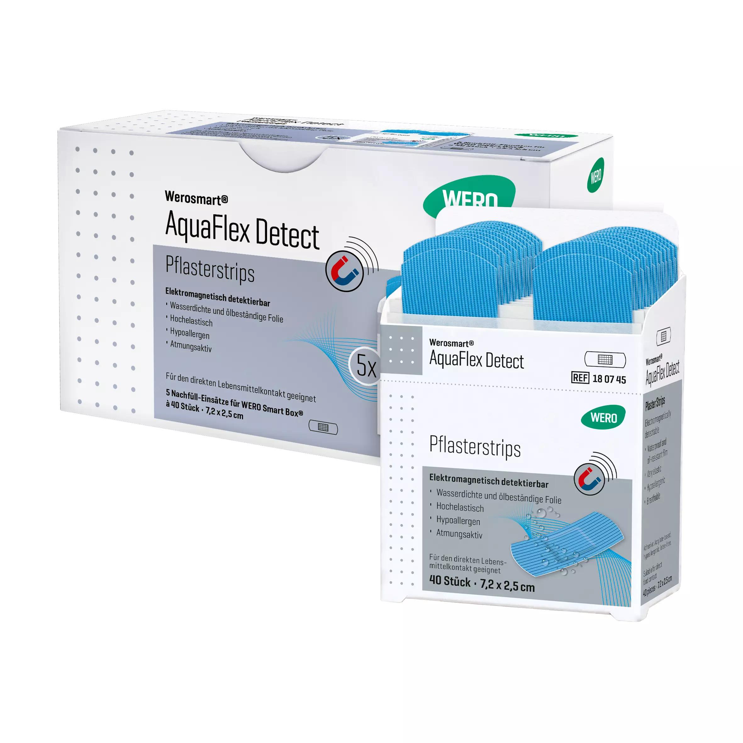 Werosmart® AquaFlex Detect Pflasterspender-Einsätze Pflasterstrips - 7,2 cm, 5 Einsätze