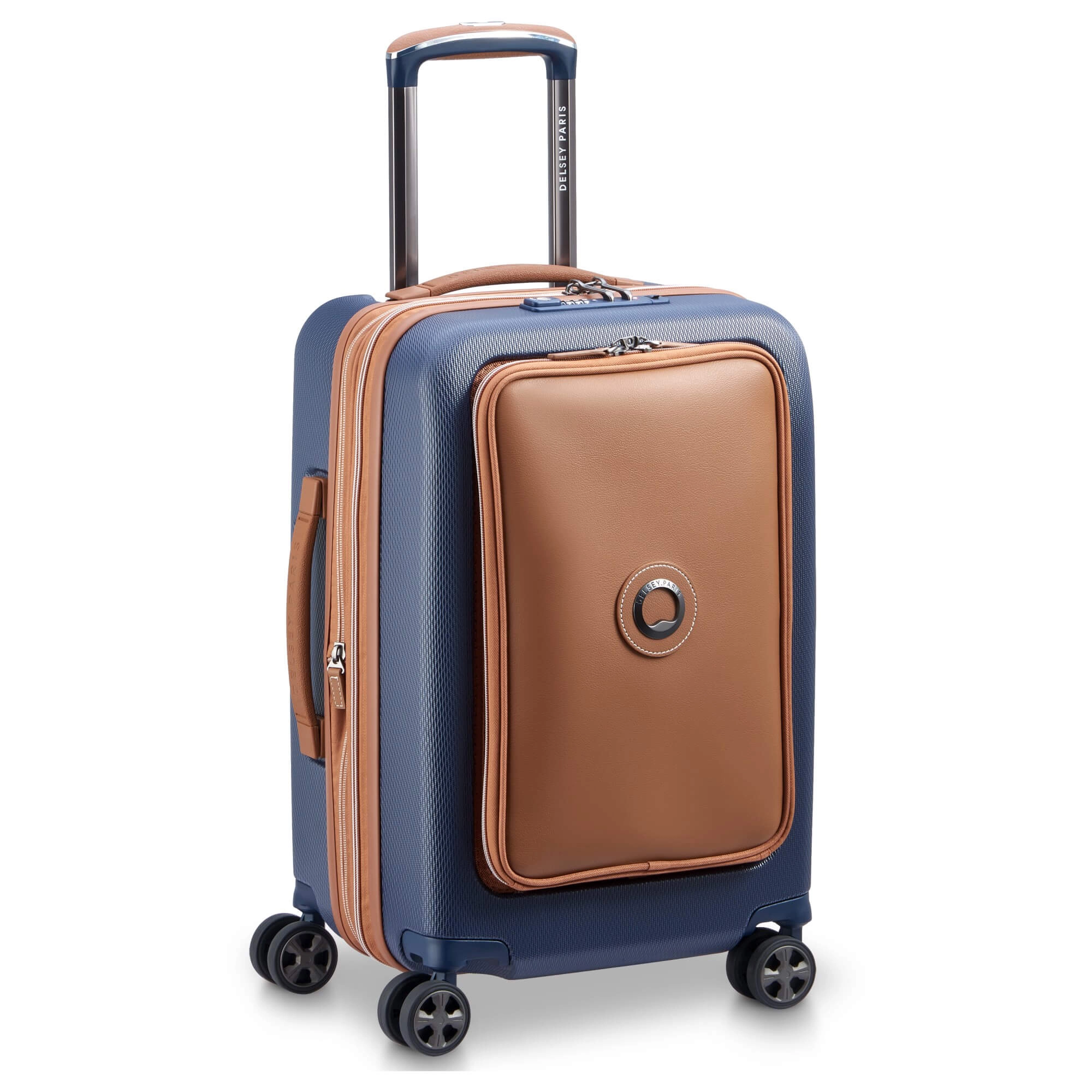 Delsey Paris Chatelet Air 2.0 - 4-Rollen-Kabinentrolley 55 cm erw. 14" USB (marineblau)