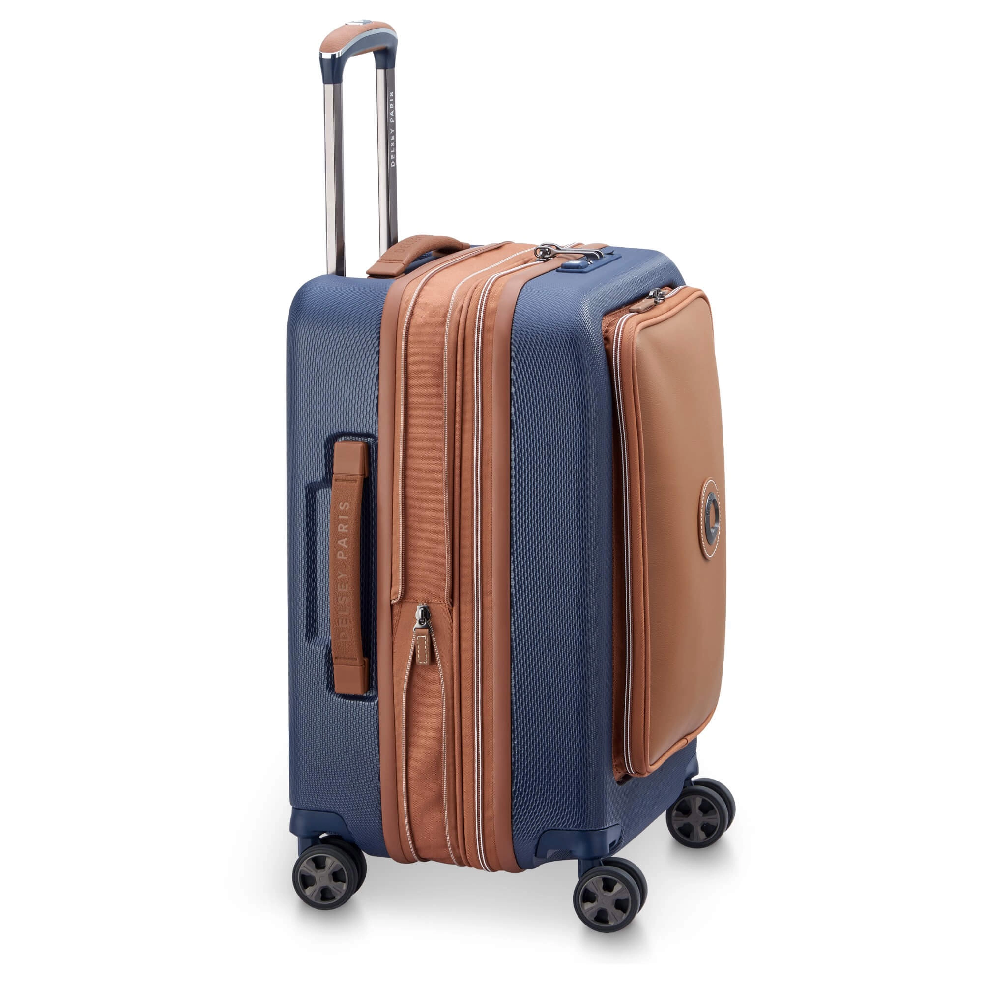 Delsey Paris Chatelet Air 2.0 - 4-Rollen-Kabinentrolley 55 cm erw. 14" USB (marineblau)
