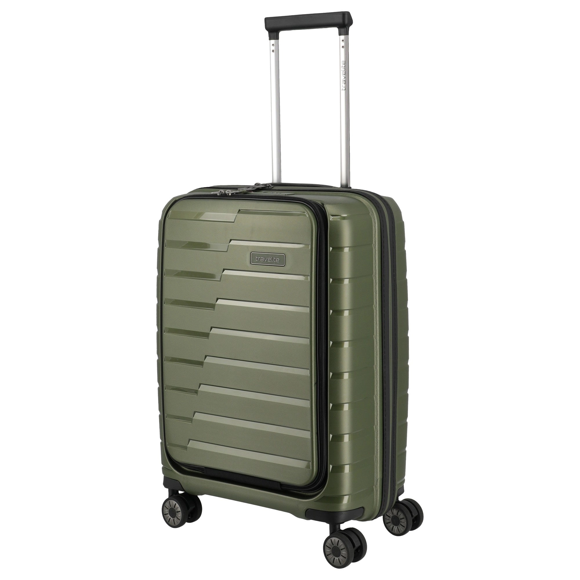 Travelite Air Base - 4-Rollen-Kabinentrolley mit Vortasche S 55 cm (olive)
