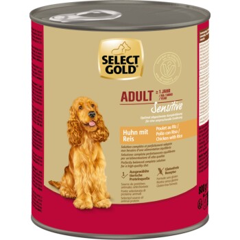SELECT GOLD Sensitive Nassfutter Adult Huhn mit Reis 6x800 g